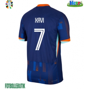 Nederländerna Xavi Simons #7 Bortatröja EM 2024 Kortärmad